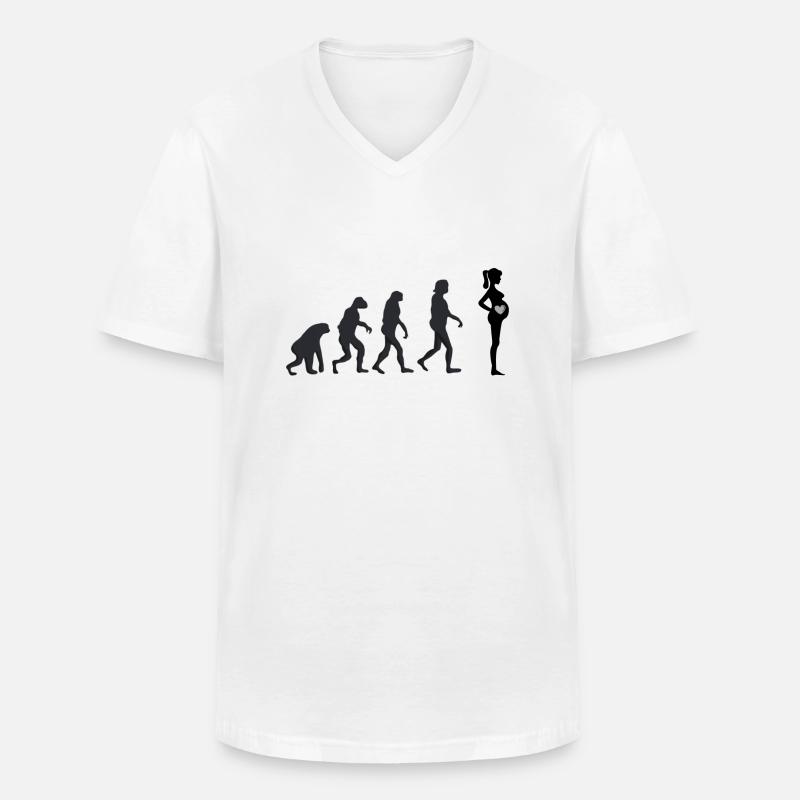 Schwanger - Menschliche Evolution - Männer-T-Shirt mit V-Ausschnitt - Weiß