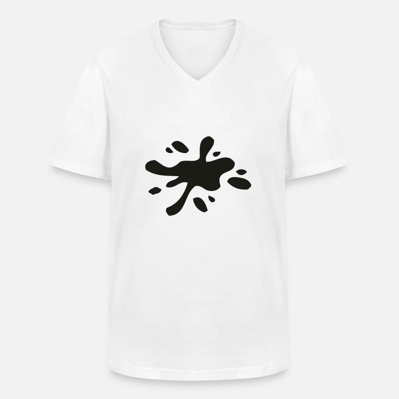 Klecks 2 - Männer-T-Shirt mit V-Ausschnitt - Weiß