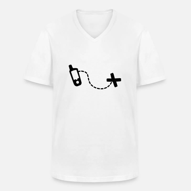 Geocaching - Männer-T-Shirt mit V-Ausschnitt - Weiß