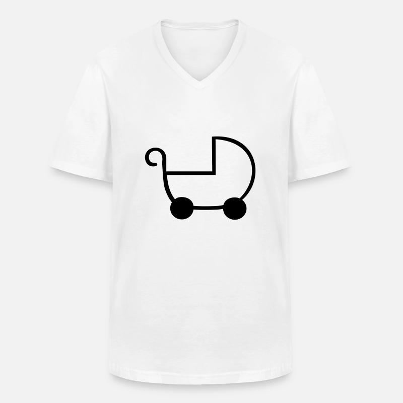 Bébé - Poussette - T-shirt col V Homme - blanc