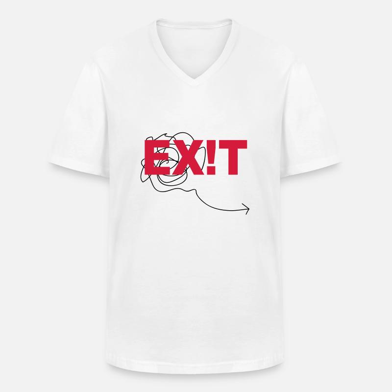 EXIT - Männer-T-Shirt mit V-Ausschnitt - Weiß