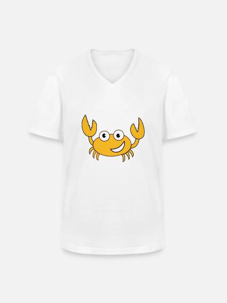 Krebs - Männer-T-Shirt mit V-Ausschnitt - Weiß