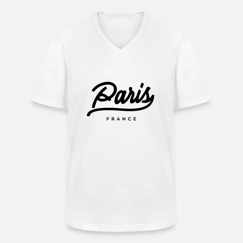 Paris - Frankreich - Männer-T-Shirt mit V-Ausschnitt - Weiß