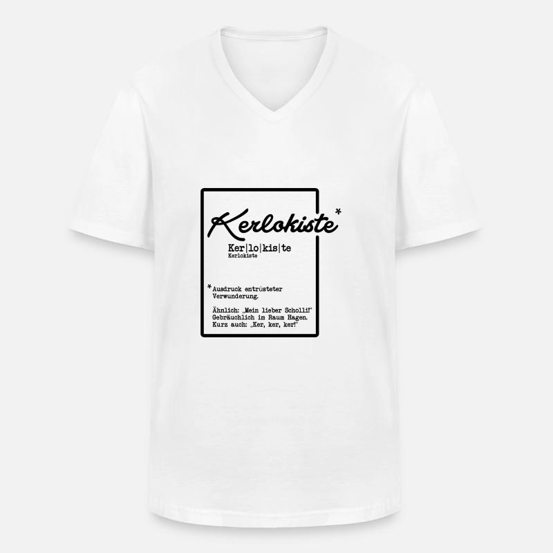 Kerlokiste - Männer-T-Shirt mit V-Ausschnitt - Weiß