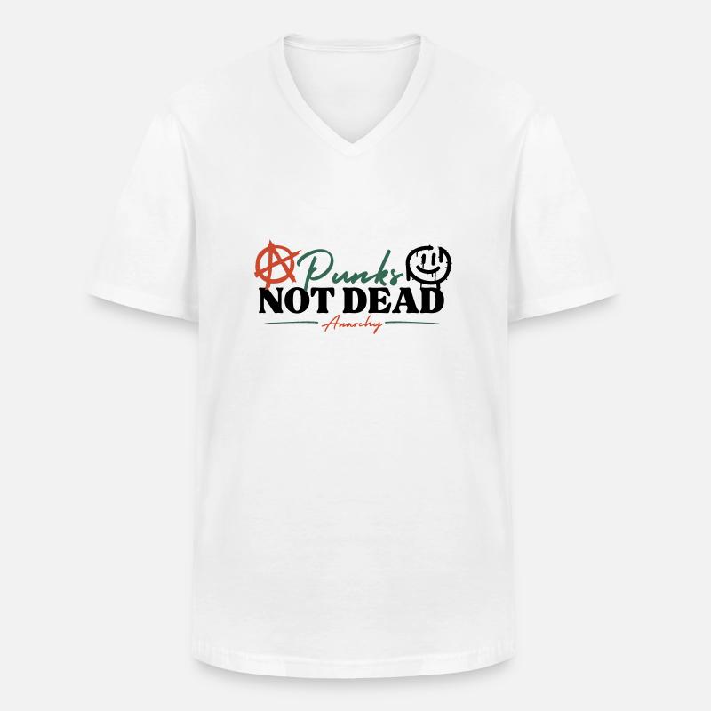 Punks not dead - Anarchy - Männer-T-Shirt mit V-Ausschnitt - Weiß