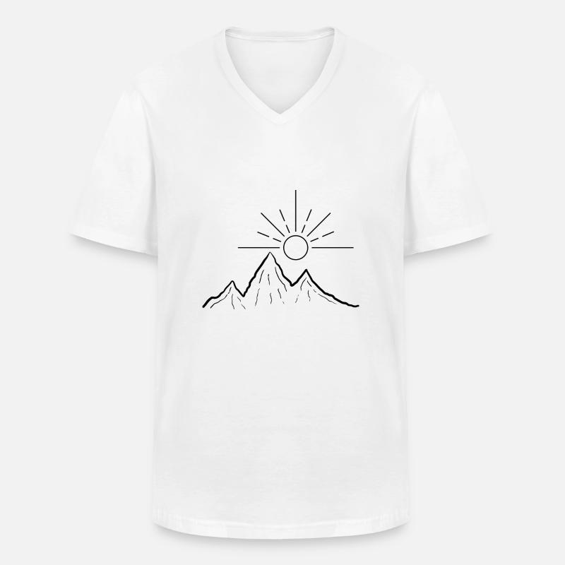 BergSonne - Männer-T-Shirt mit V-Ausschnitt - Weiß