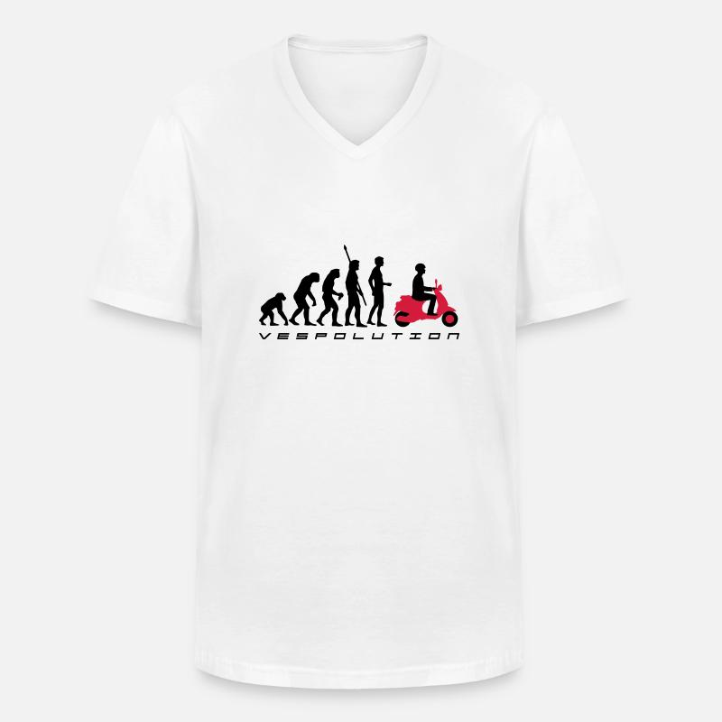 vespolution evolution__b_2c - Men's V-Neck T-Shirt - white