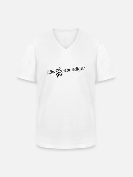 Löwchen-Bändiger - Men's V-Neck T-Shirt - white