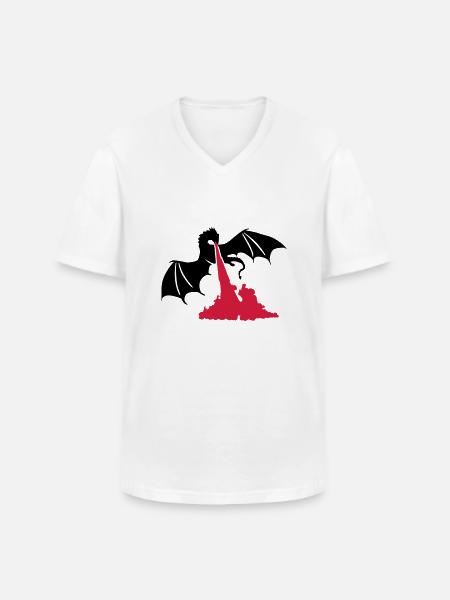 Dragon - Men's V-Neck T-Shirt - white
