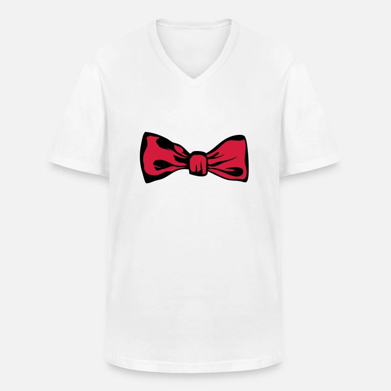 Fliege 2711 - Männer-T-Shirt mit V-Ausschnitt - Weiß
