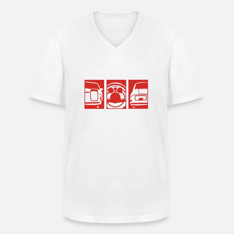 /8er 3er Pack - Männer-T-Shirt mit V-Ausschnitt - Weiß