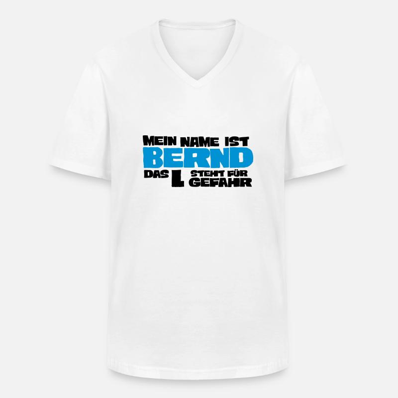 bernd - Männer-T-Shirt mit V-Ausschnitt - Weiß
