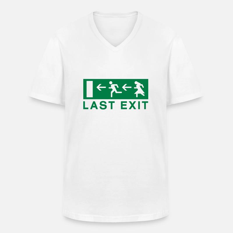 Last exit - Männer-T-Shirt mit V-Ausschnitt - Weiß