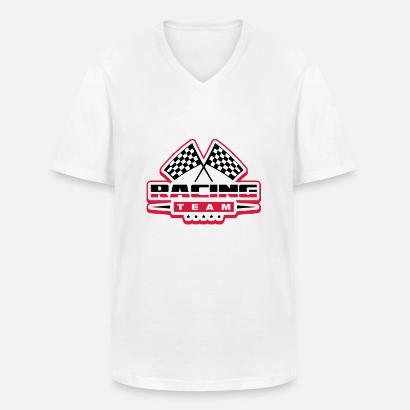 racing_team_ro2 - Männer-T-Shirt mit V-Ausschnitt - Weiß