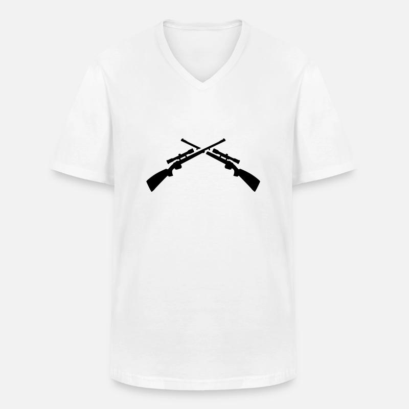 Gewehr - Männer-T-Shirt mit V-Ausschnitt - Weiß
