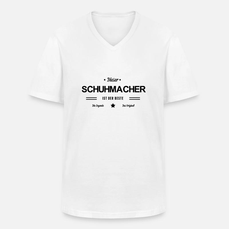 Bester Schuhmacher - Männer-T-Shirt mit V-Ausschnitt - Weiß