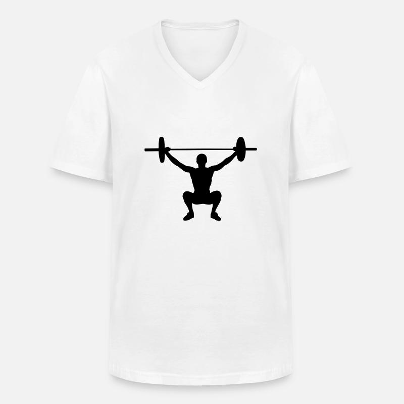 Lifting Weights - Männer-T-Shirt mit V-Ausschnitt - Weiß