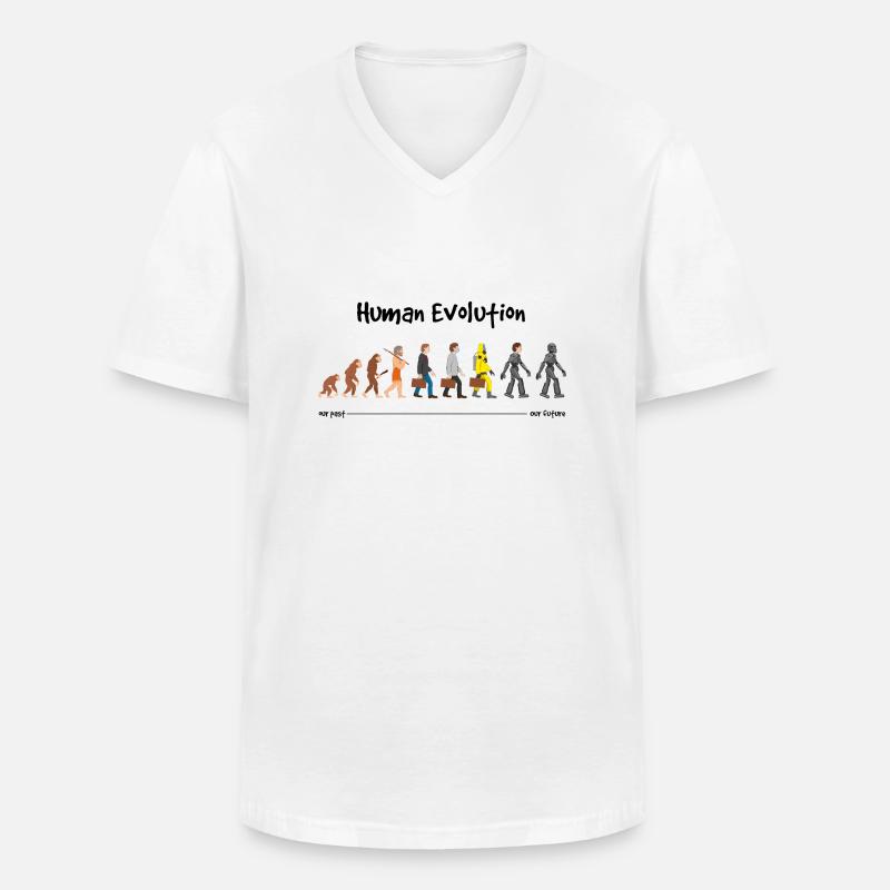 Evolution eine robotische Zukunft - Männer-T-Shirt mit V-Ausschnitt - Weiß