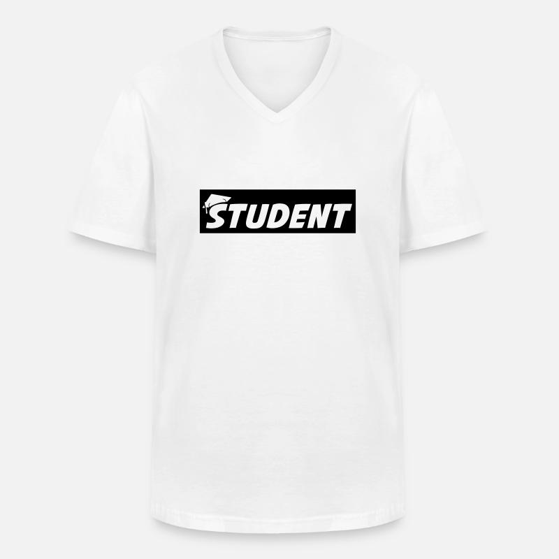 student - Männer-T-Shirt mit V-Ausschnitt - Weiß