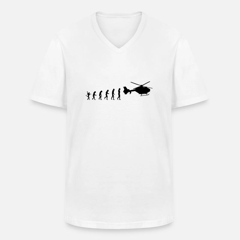 Helikopter Pilot Evolution - Männer-T-Shirt mit V-Ausschnitt - Weiß