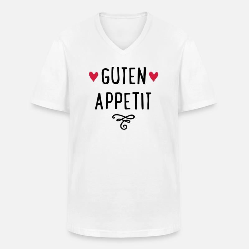 GUTEN APPETIT - Männer-T-Shirt mit V-Ausschnitt - Weiß
