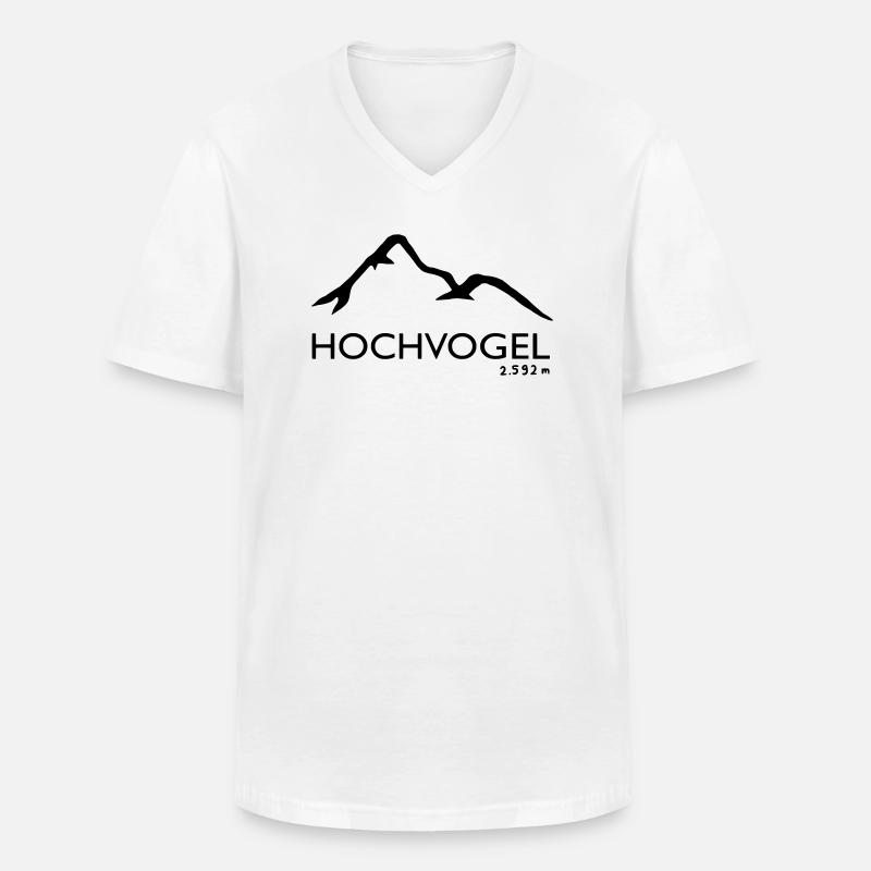 Hochvogel - Männer-T-Shirt mit V-Ausschnitt - Weiß