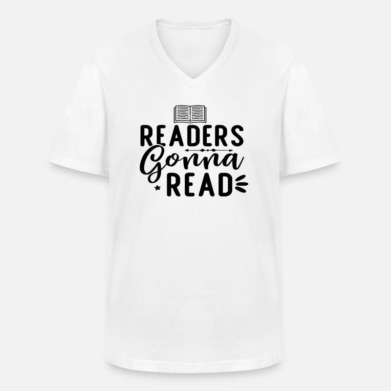 Readers Gonna Read - Männer-T-Shirt mit V-Ausschnitt - Weiß