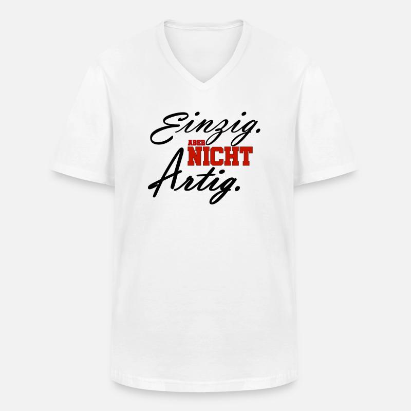 einzig aber nicht artigrot - Männer-T-Shirt mit V-Ausschnitt - Weiß