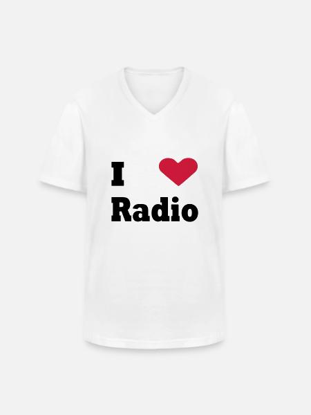 Radio - Men's V-Neck T-Shirt - white