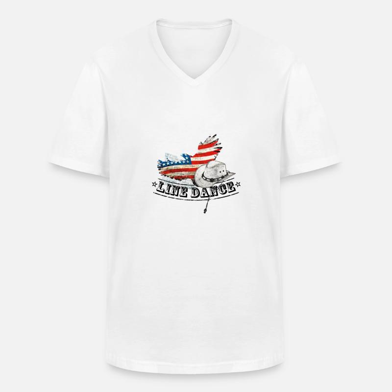 linedance - Männer-T-Shirt mit V-Ausschnitt - Weiß