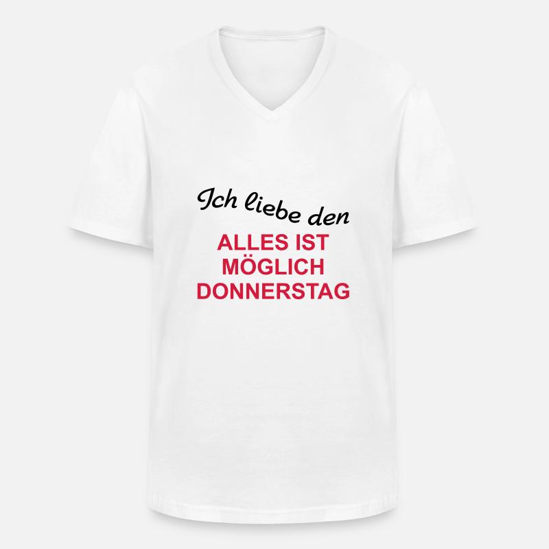 Everything is possible Thursday - Men's V-Neck T-Shirt - white
