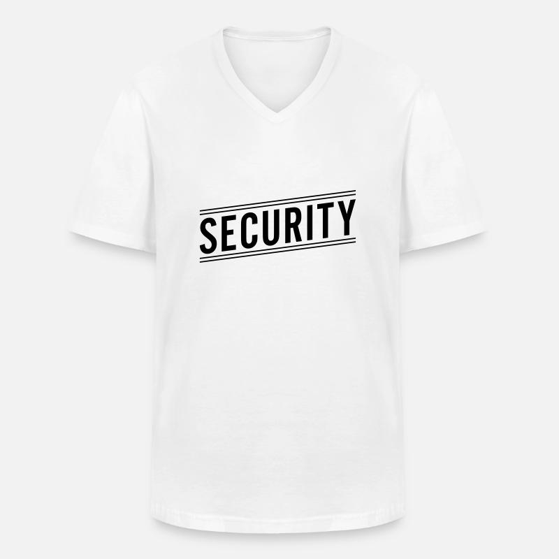 Security - Männer-T-Shirt mit V-Ausschnitt - Weiß
