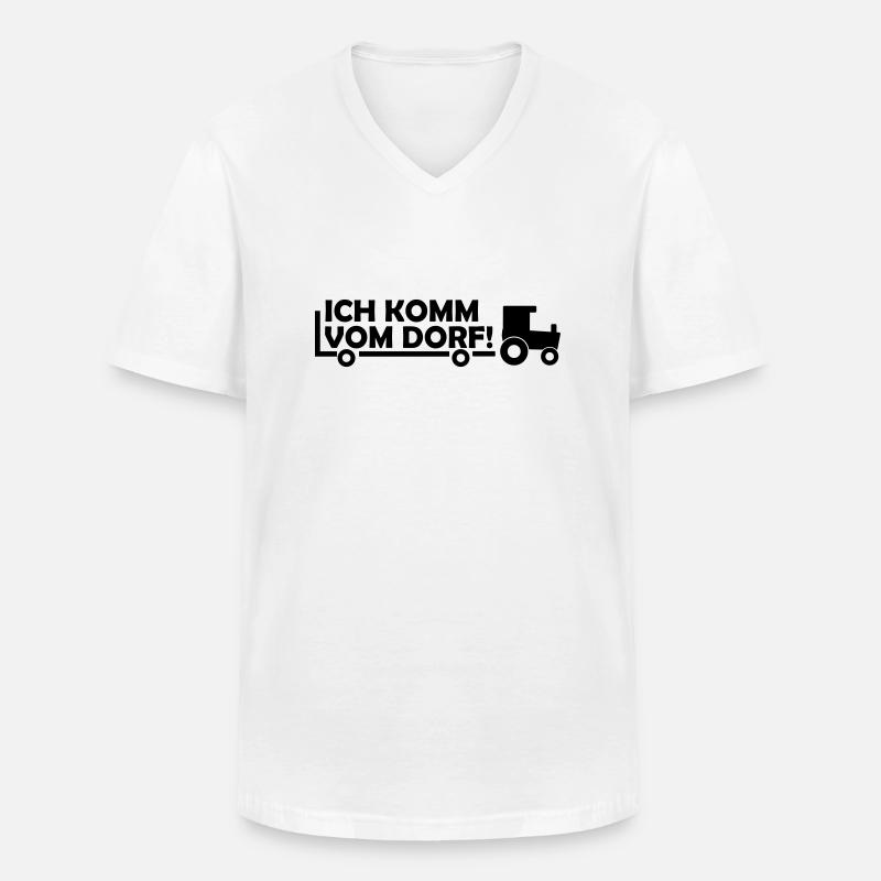 ich komm vom dorf - Männer-T-Shirt mit V-Ausschnitt - Weiß