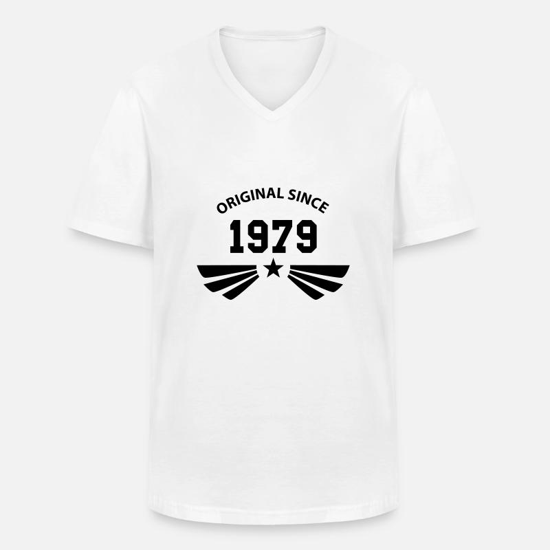 Original since 1979 - Männer-T-Shirt mit V-Ausschnitt - Weiß