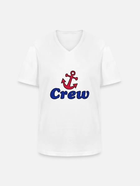 crew_anker - T-shirt col V Homme - blanc