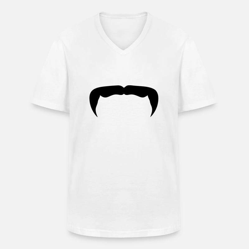 Hipster-Schnurrbart Schnurrbart Bart beard12 - Männer-T-Shirt mit V-Ausschnitt - Weiß