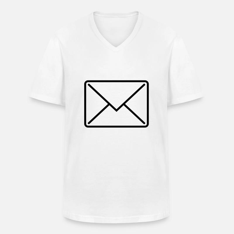 briefumschlag_icon1 - Men's V-Neck T-Shirt - white