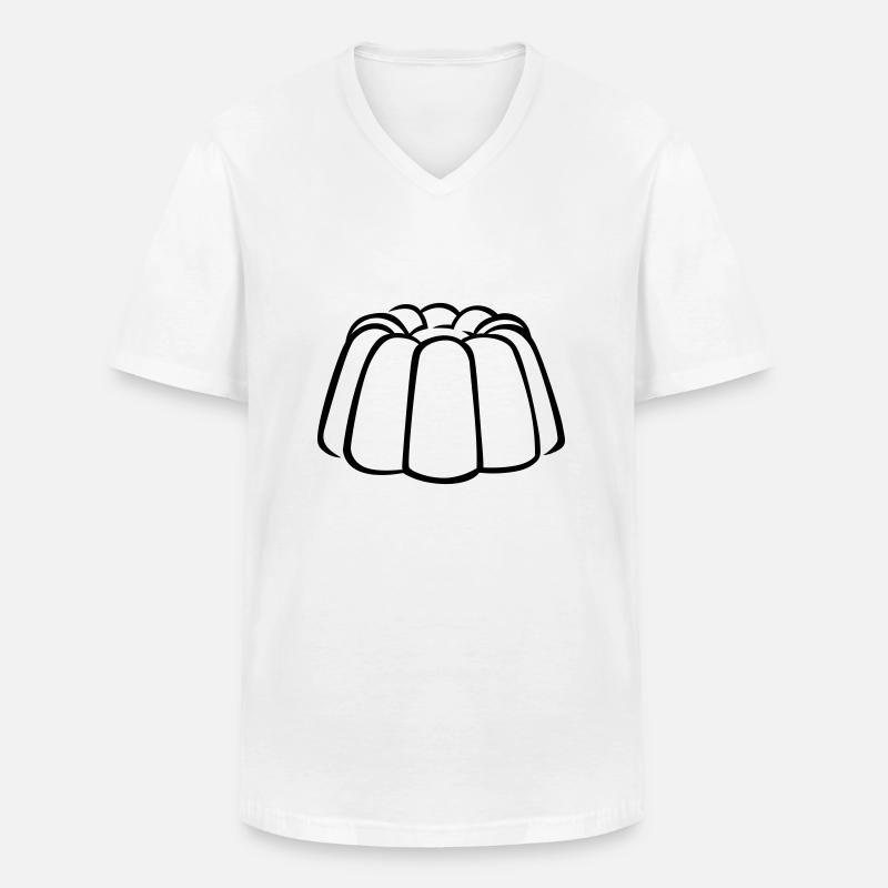 Pudding - Männer-T-Shirt mit V-Ausschnitt - Weiß