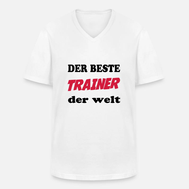 Der beste trainer der welt - Männer-T-Shirt mit V-Ausschnitt - Weiß