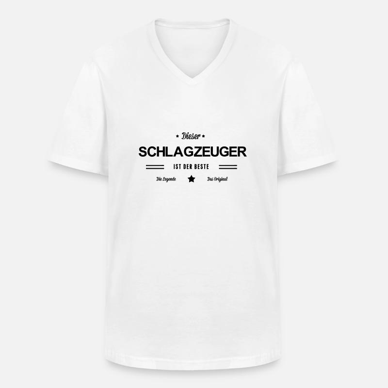 Bester Schlagzeuger - Männer-T-Shirt mit V-Ausschnitt - Weiß