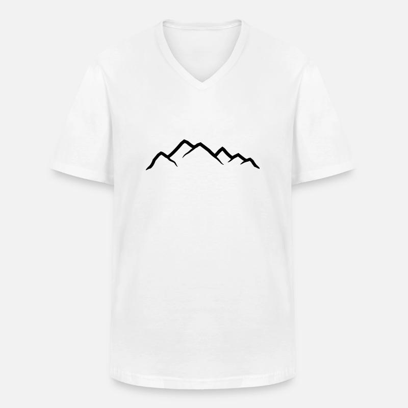 Berge Silhouette Klettern - Männer-T-Shirt mit V-Ausschnitt - Weiß