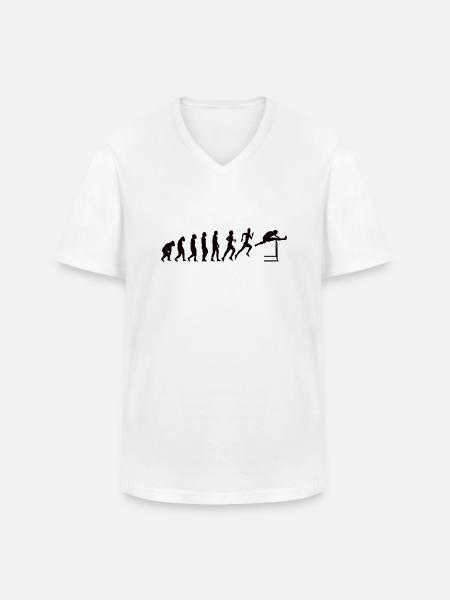 Hurdles Athletics Evolution Hurdler - Men's V-Neck T-Shirt - white