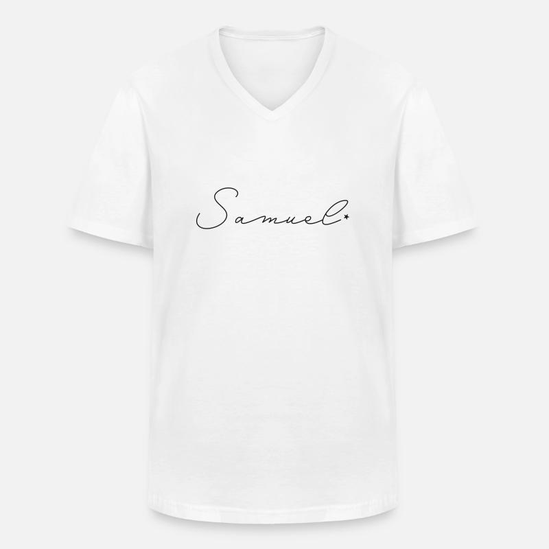 Name Samuel - Männer-T-Shirt mit V-Ausschnitt - Weiß