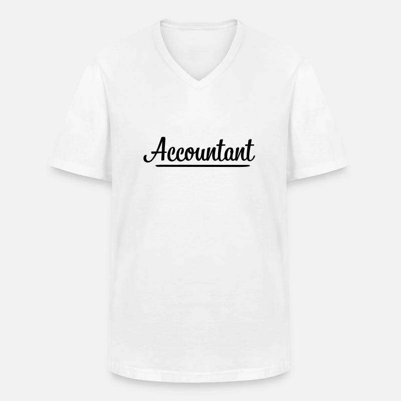 Buchhalter - Männer-T-Shirt mit V-Ausschnitt - Weiß