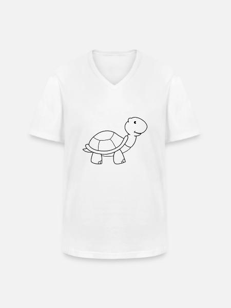 turtle - Men's V-Neck T-Shirt - white
