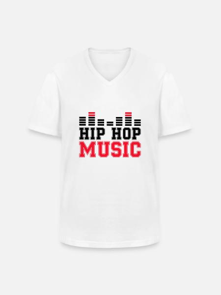 hip hop music - Männer-T-Shirt mit V-Ausschnitt - Weiß