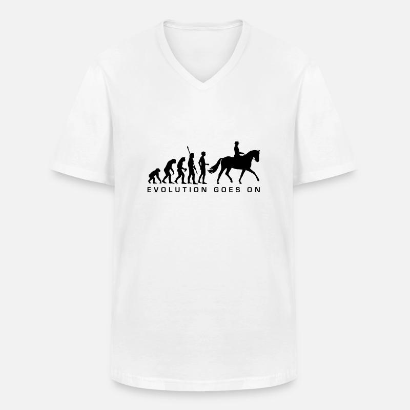evolution_reiter_b - Männer-T-Shirt mit V-Ausschnitt - Weiß