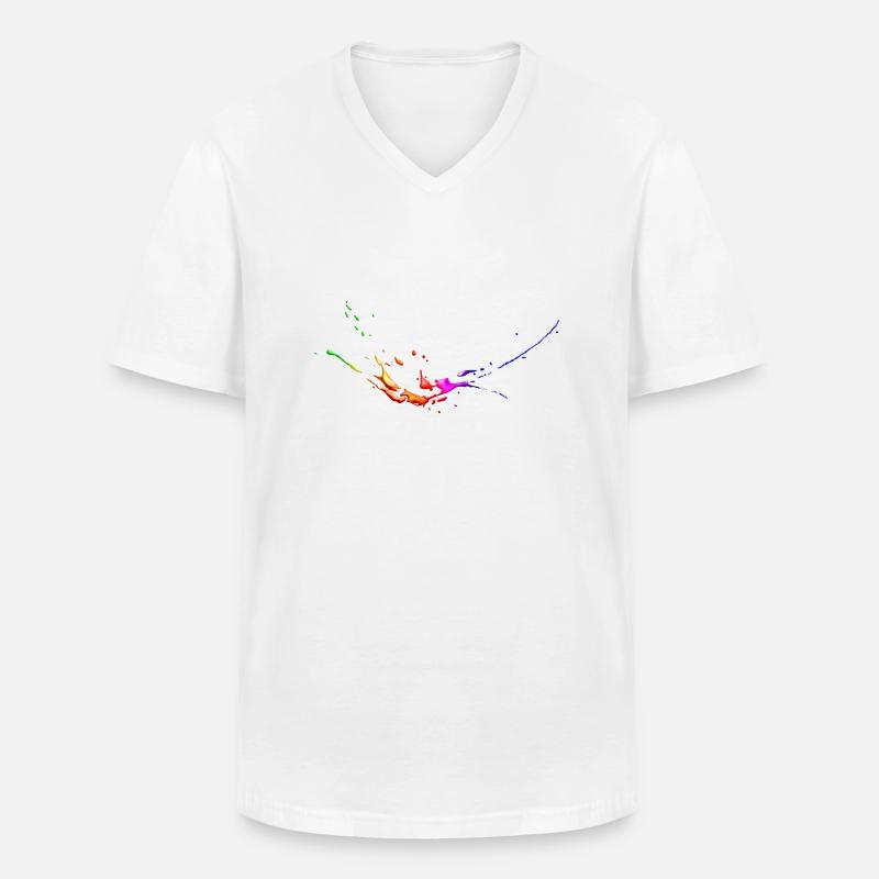 splash4 - Männer-T-Shirt mit V-Ausschnitt - Weiß