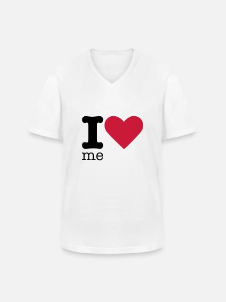 I Love Me - Men's V-Neck T-Shirt - white