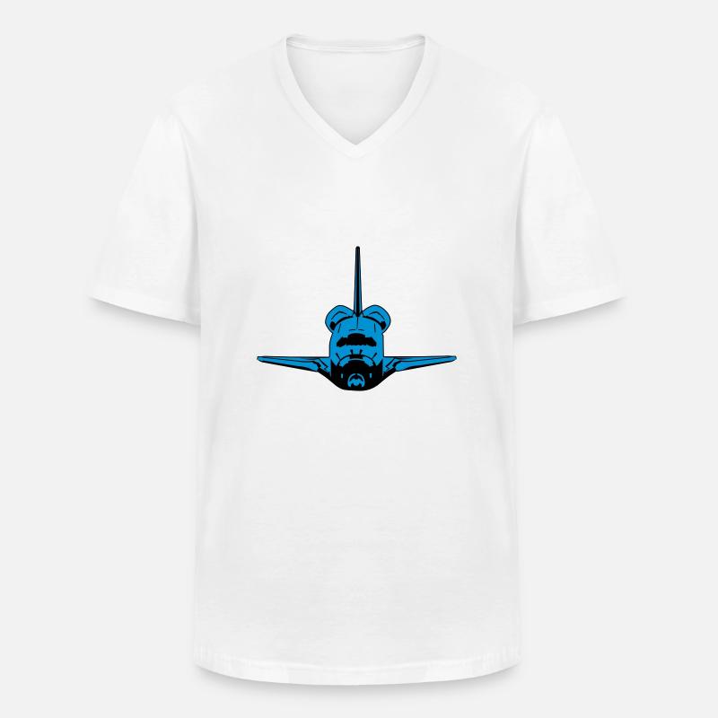 Spaceshuttle - Männer-T-Shirt mit V-Ausschnitt - Weiß
